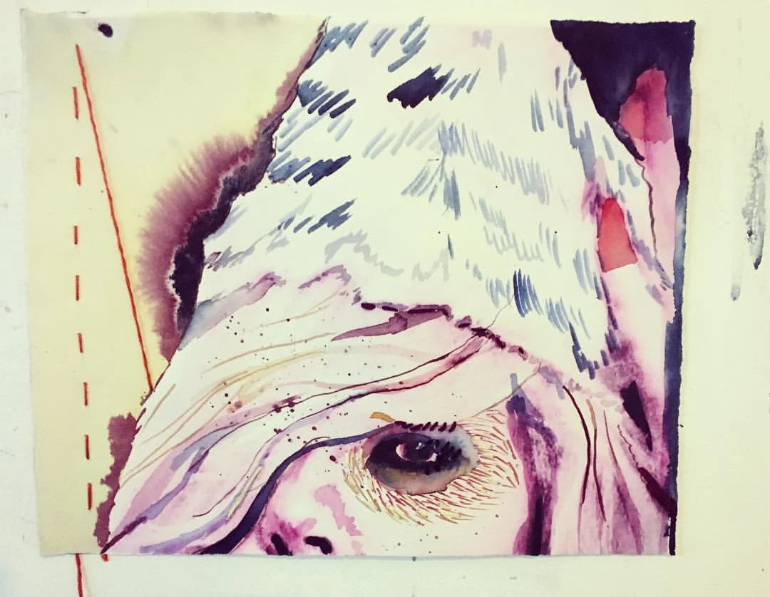 hand-painted & embroidered digital photograph
