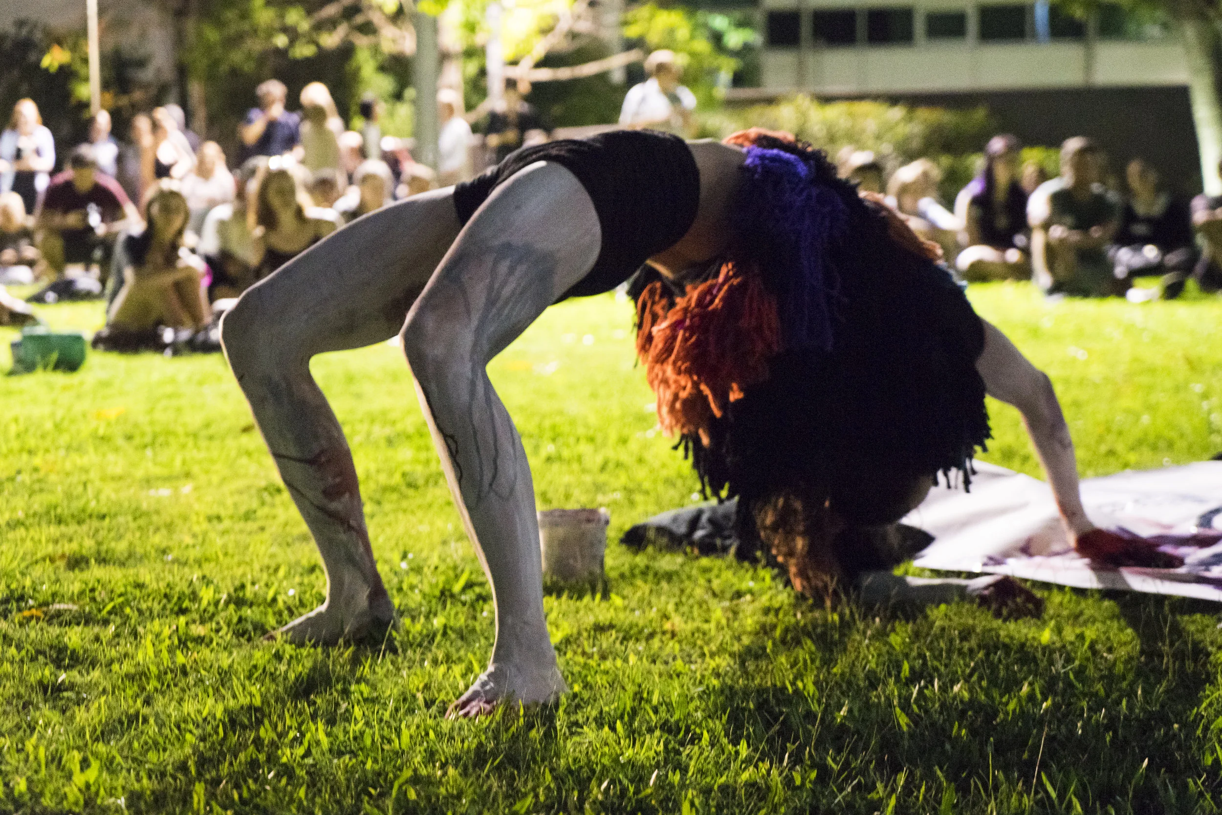 Orientation performance 2018 a collaboration with Billie Wilson-Coffey (circus) & Exploko (sound) at QCA Brisbane Photo: Louis Lim