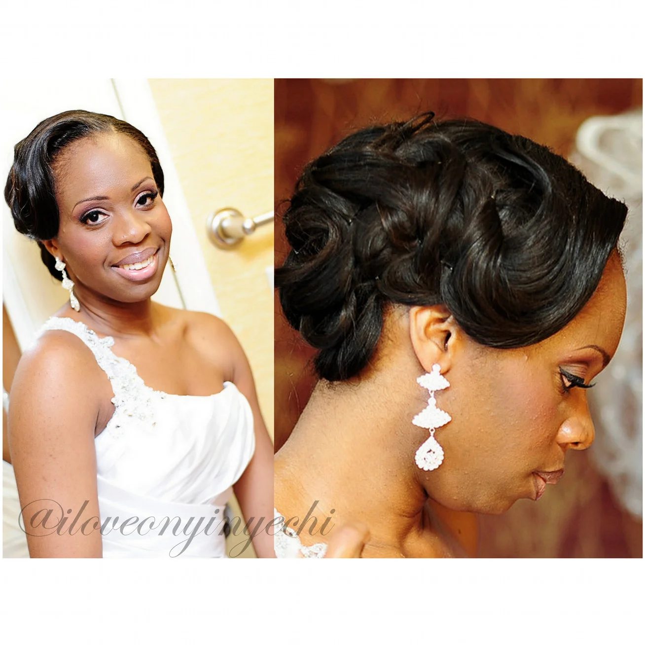 Brides hair by Onyinyechi Hair Extensions Studio - Los Angeles, CA.