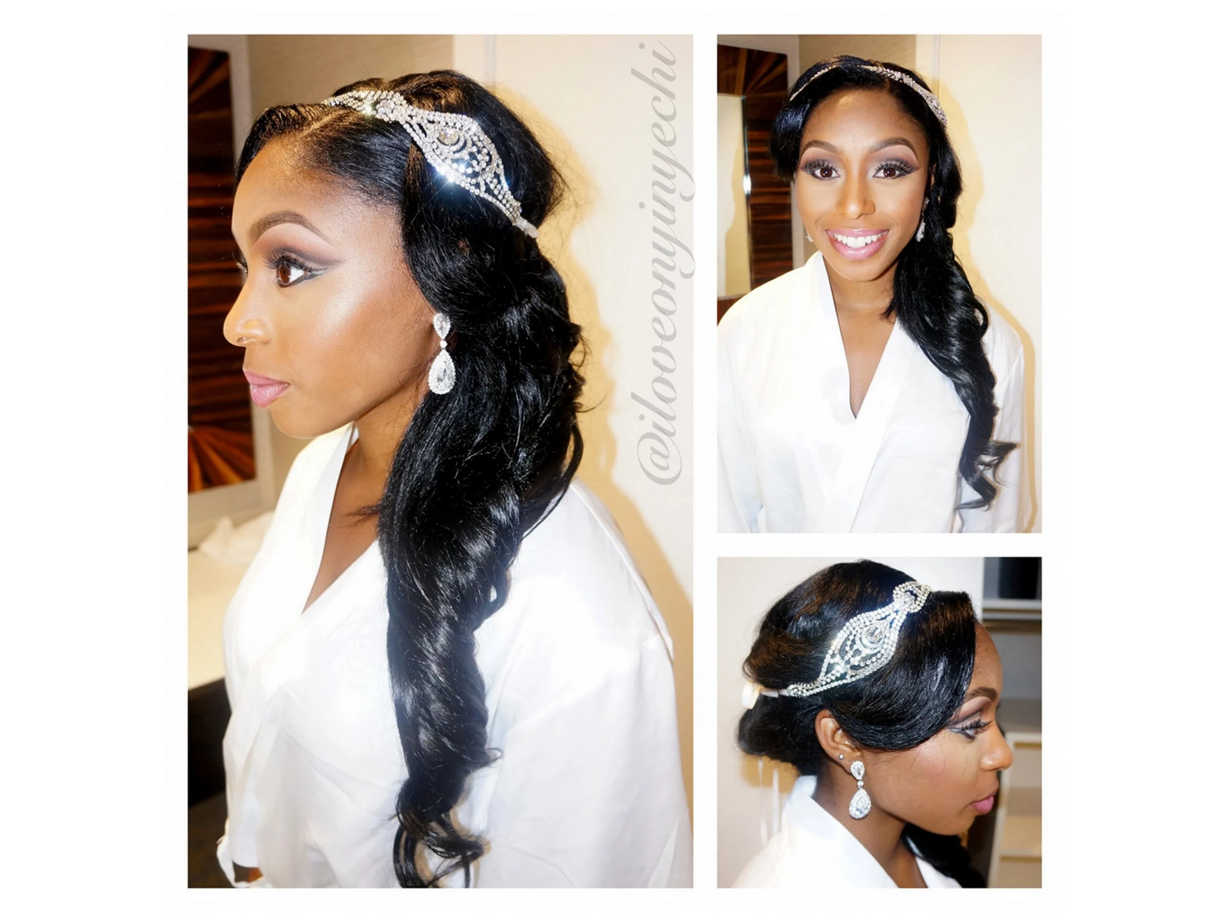 Brides hair by Onyinyechi Hair Extensions Studio - San Diego, CA.