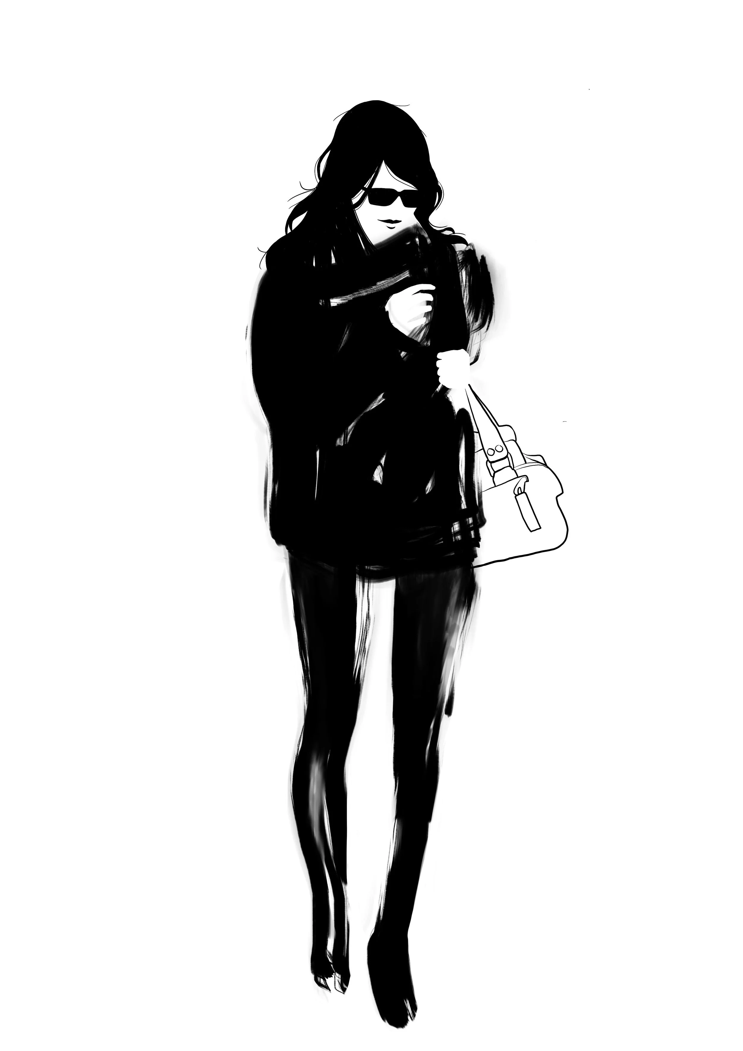 woman in black