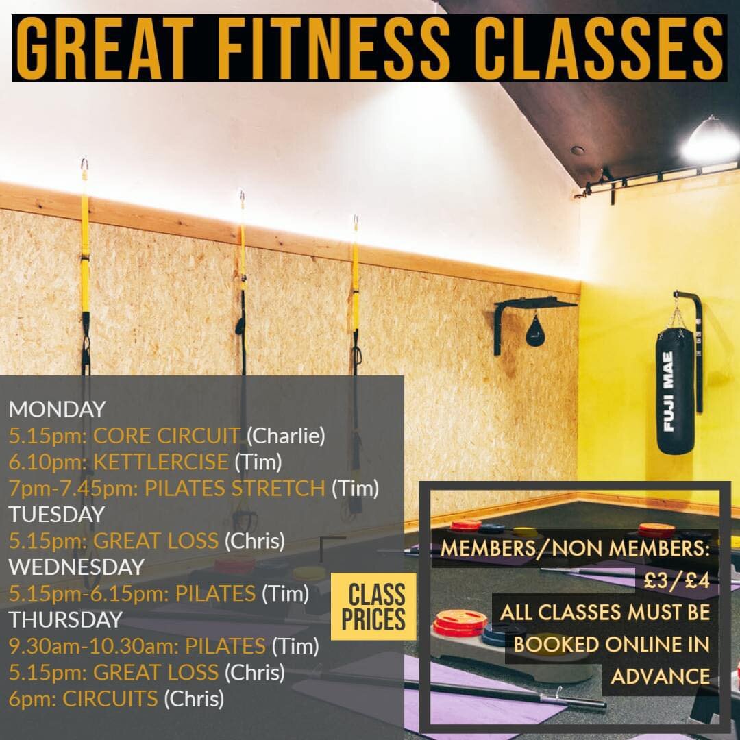 💥 CLASS TIMETABLE 💥

Join us for any of our popular classes from Monday to Thursdays 👏🏻

All classes are booked online via www.greatfitness.co.uk 📱

Not shown on our timetable there&rsquo;s also Yoga with Karen and there&rsquo;s Welshpool Muay T