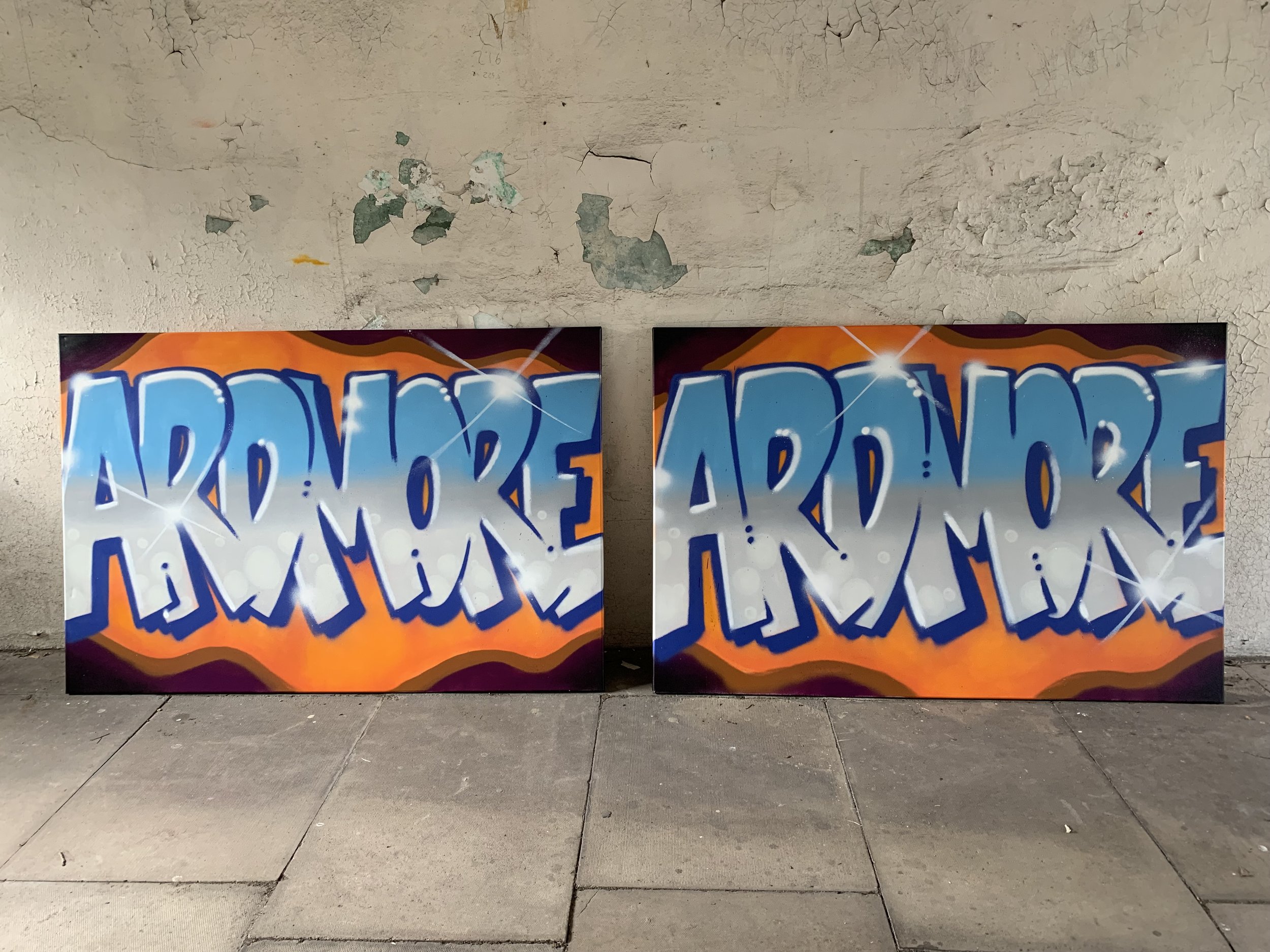 "Ardmore" Suite of canvases to adorn Ardmore Language School's corridors. April 2022.
