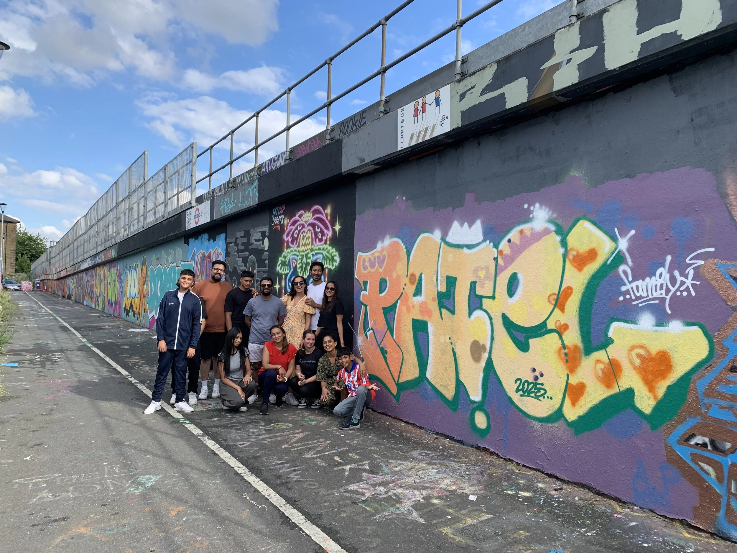   “PATEL”   Private graffiti workshop with the Patel family, who chose to paint their family name. Shoreditch, London July 2025.  