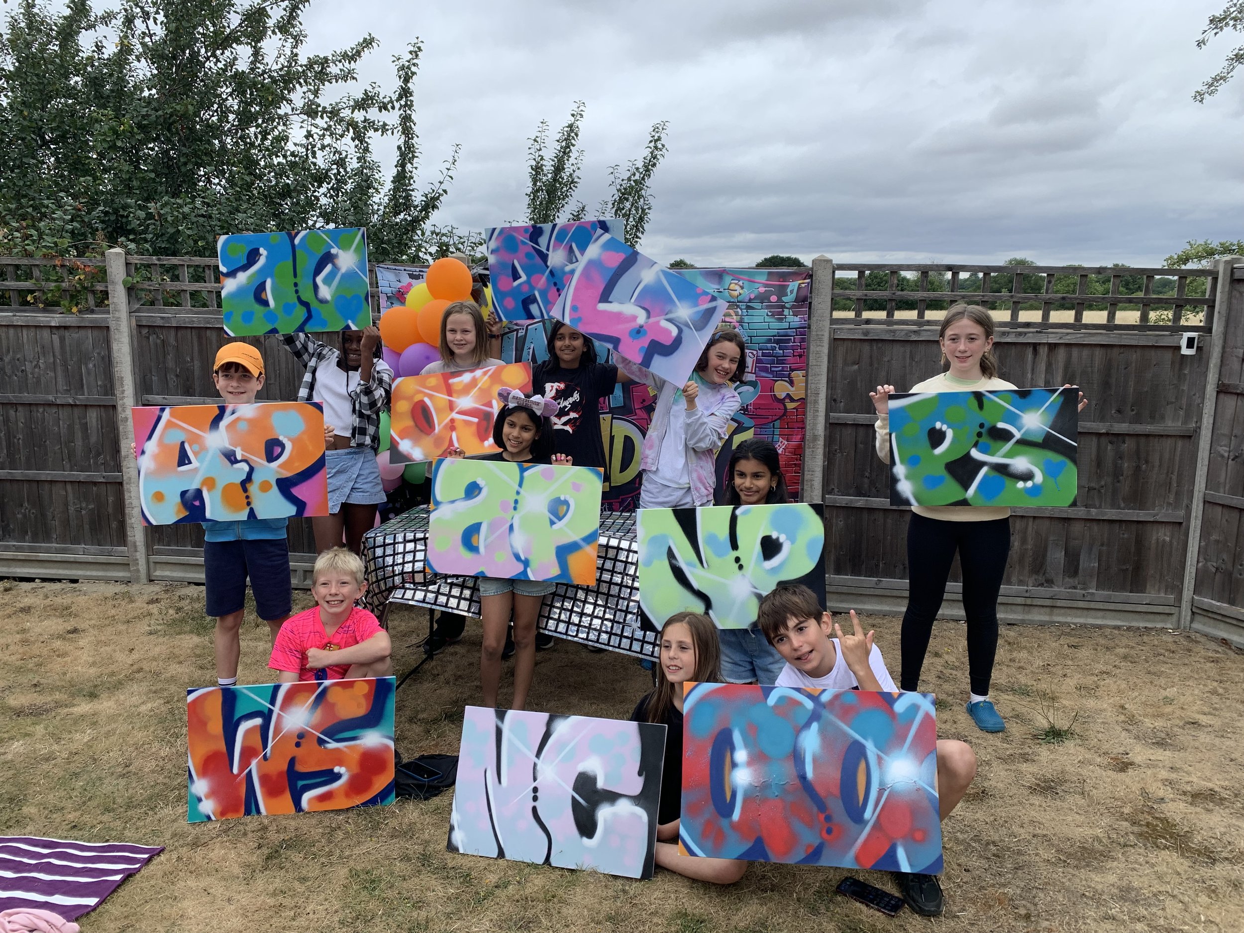  Graffiti birthday party in Welwyn Garden City, July 2025. 