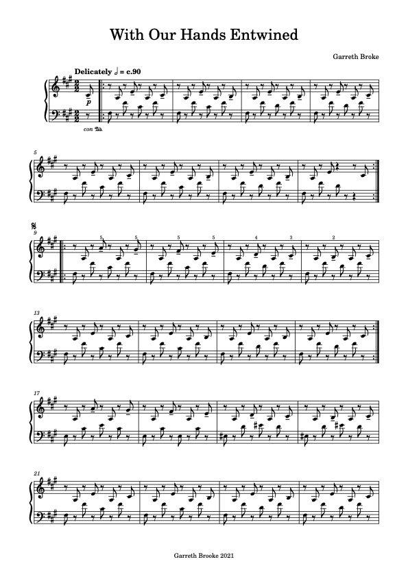 With Our Hands Entwined Sheet Music PDF