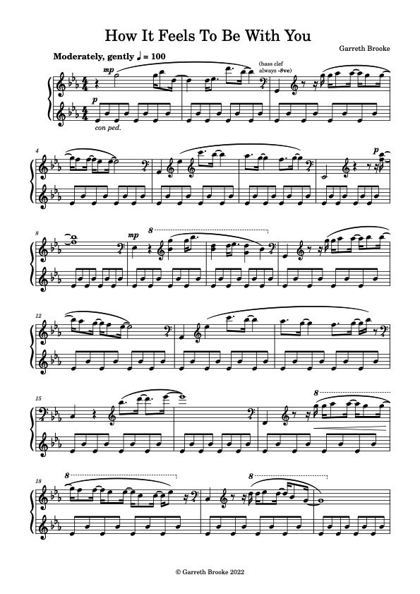 How It Feels To Be With You — SHEET MUSIC PDF