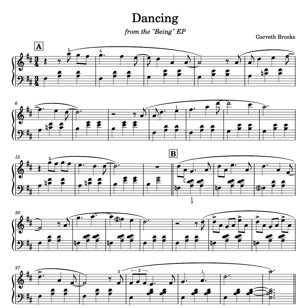 Dancing sheet music PDF