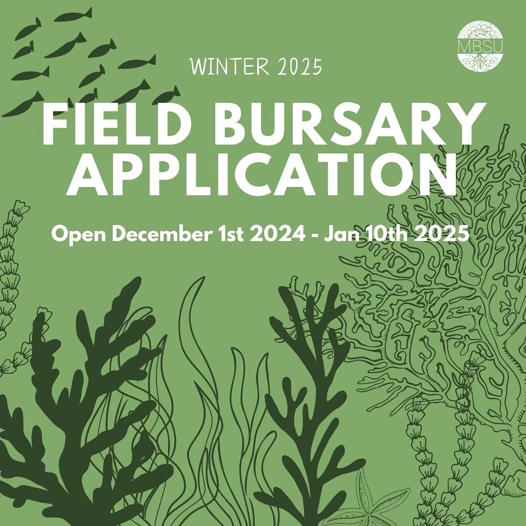Going on a field course or study semester this Winter? The MBSU is happy to announce that our Winter Field Bursary application is now open! 🪸🏞️🌍

Each bursary is valued at $300. Eligible programs include:
- Applied Tropical Ecology (BIOL 334) 🇧🇧