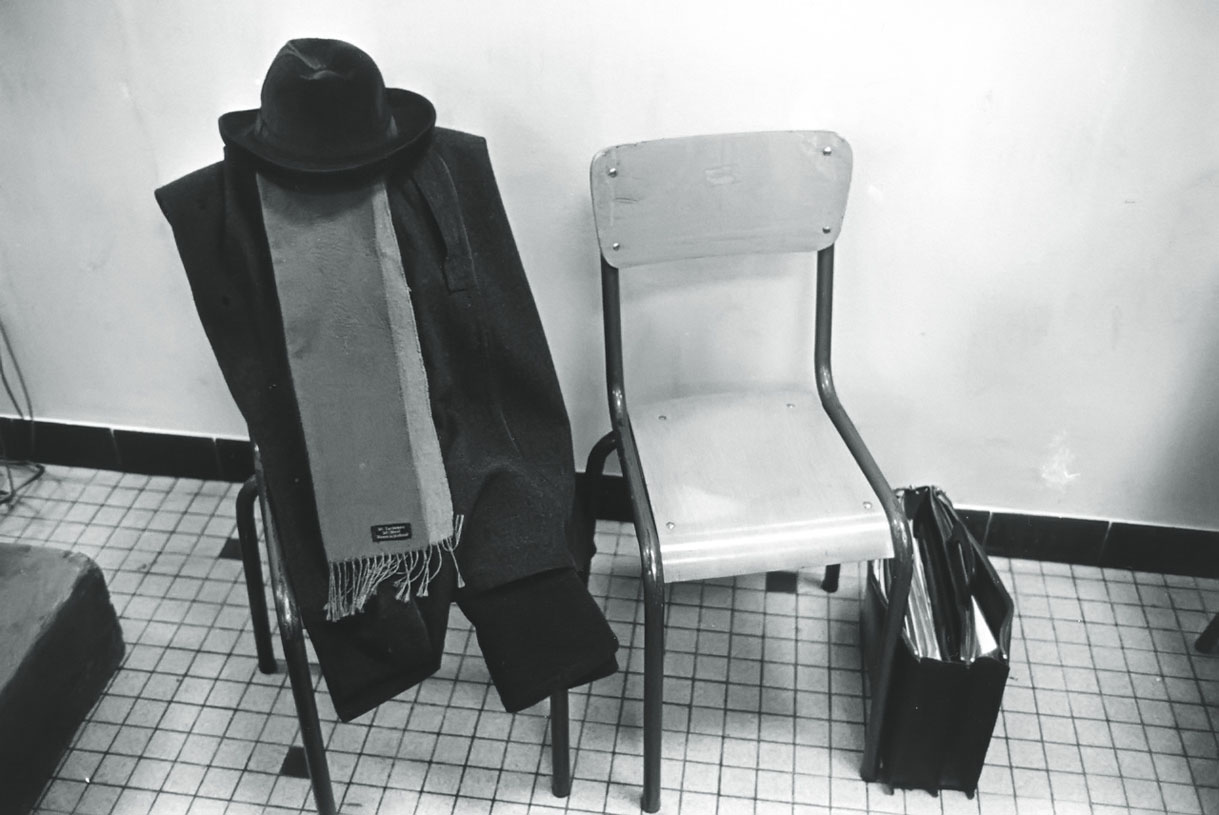  His personal belongings during a political meeting. 
