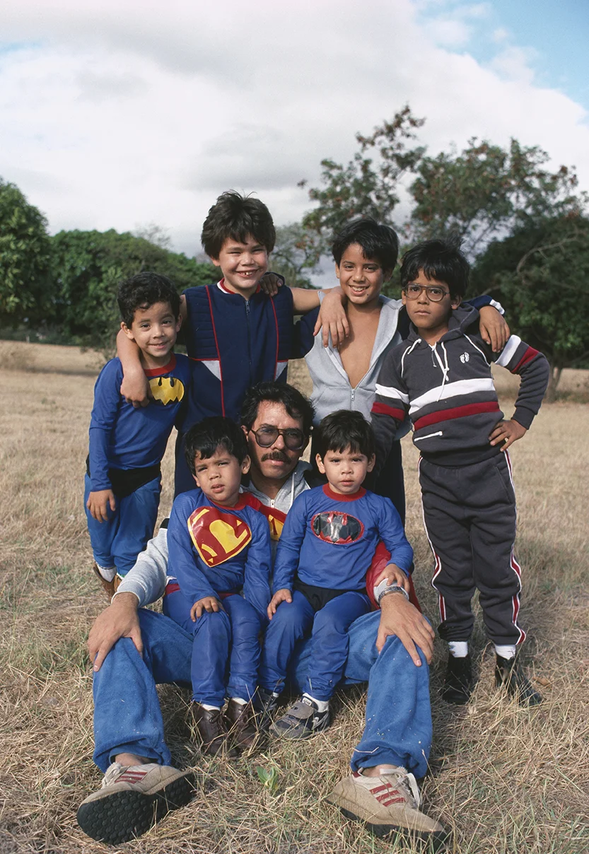President Daniel Ortega and sons, Managua, Nicaragua, 1983.