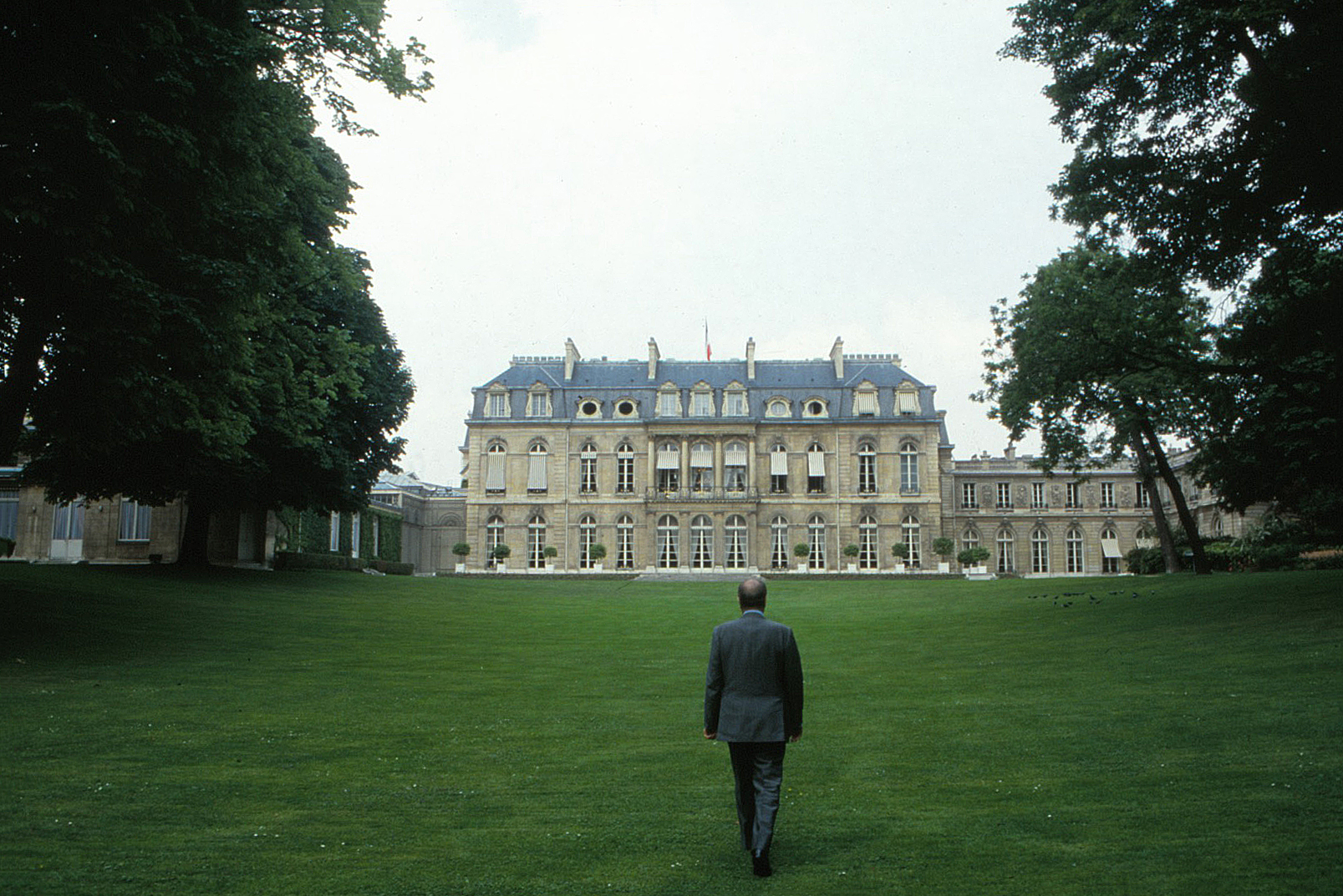  President MItterrand at the Elysee Palace gardens 