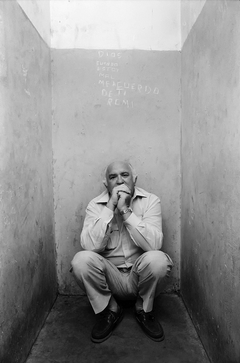   Journalist Jacobo Timmerman in the cell where he was detained. Buenos Aires,  