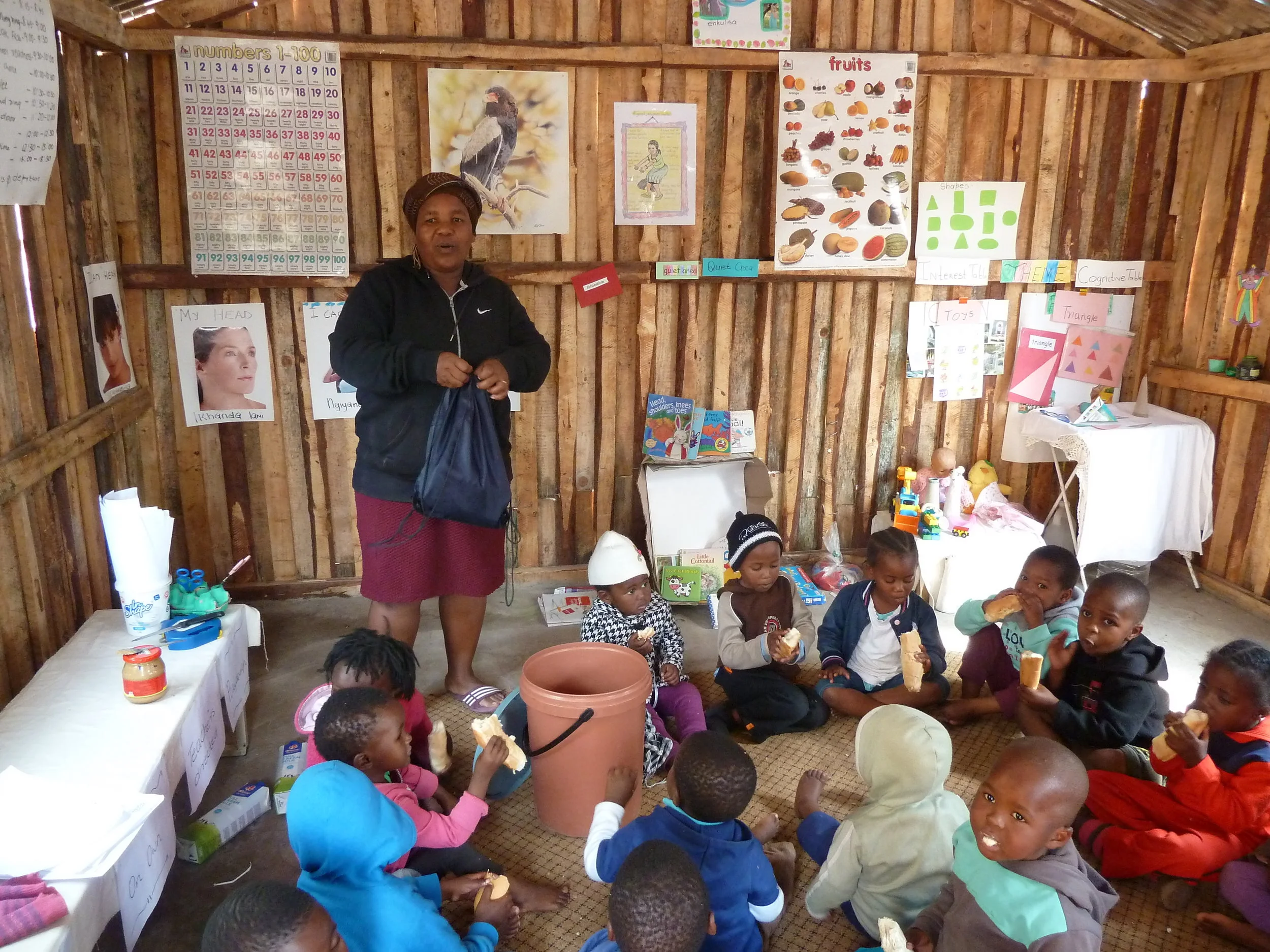One of the Phakamisa pre-school classes in a local village