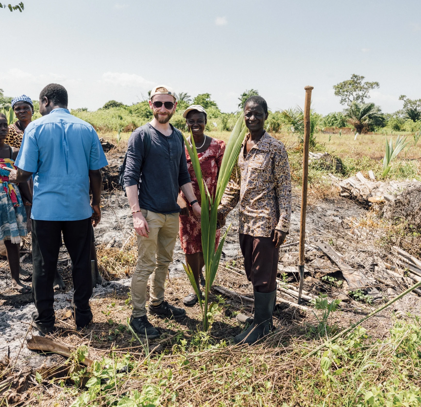 Spot the beneficiaries: Tim West (photographer), Grace Quansah (MDRS volunteer) and Mr Addison (local coordinator).