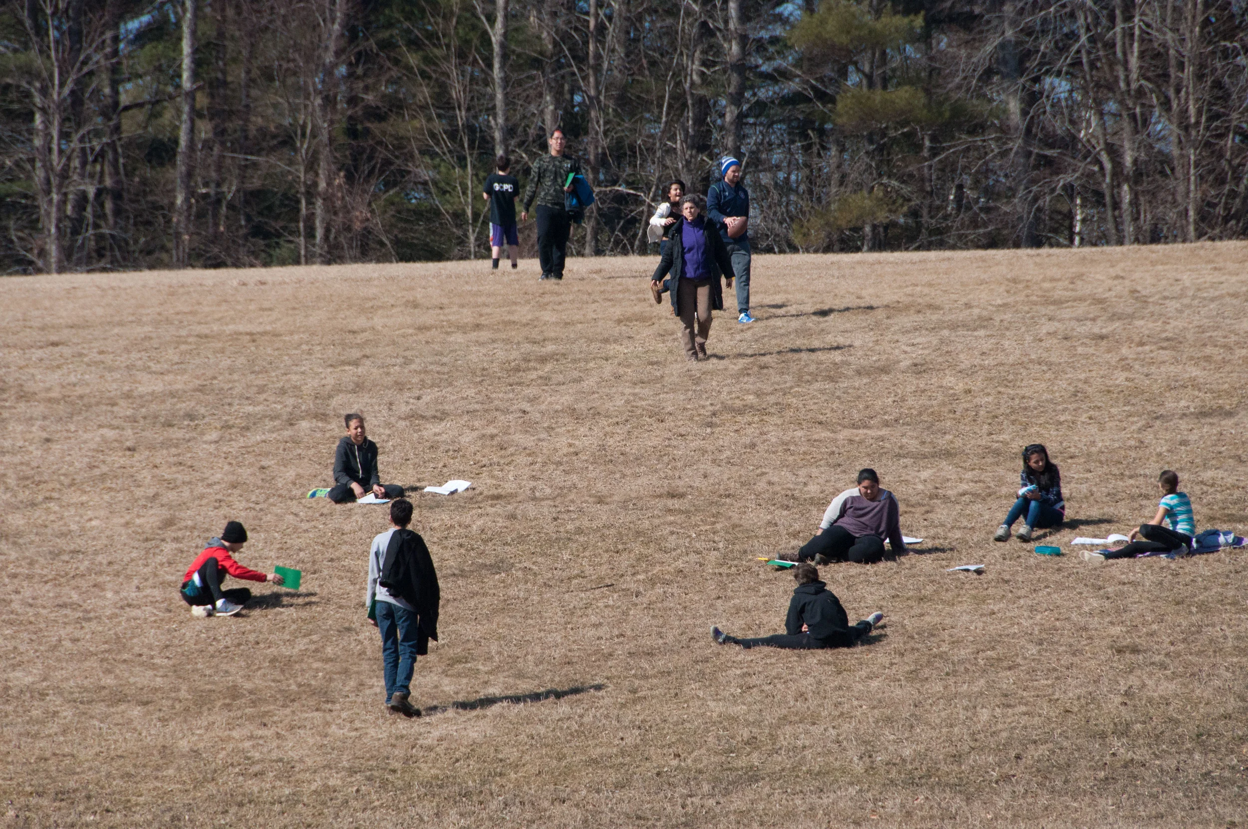 Students finish up their weather observations