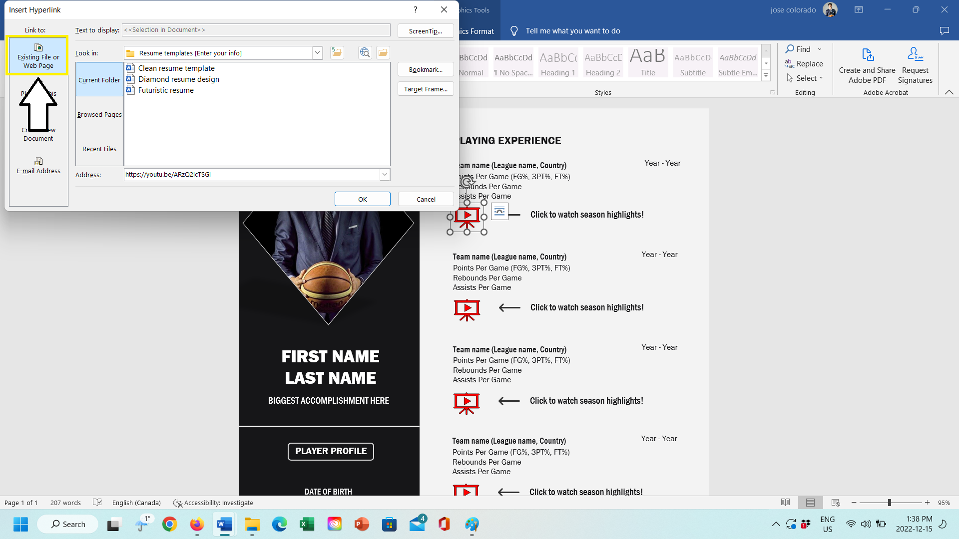 Jose Colorado provides basketball resume templates for basketball players.
