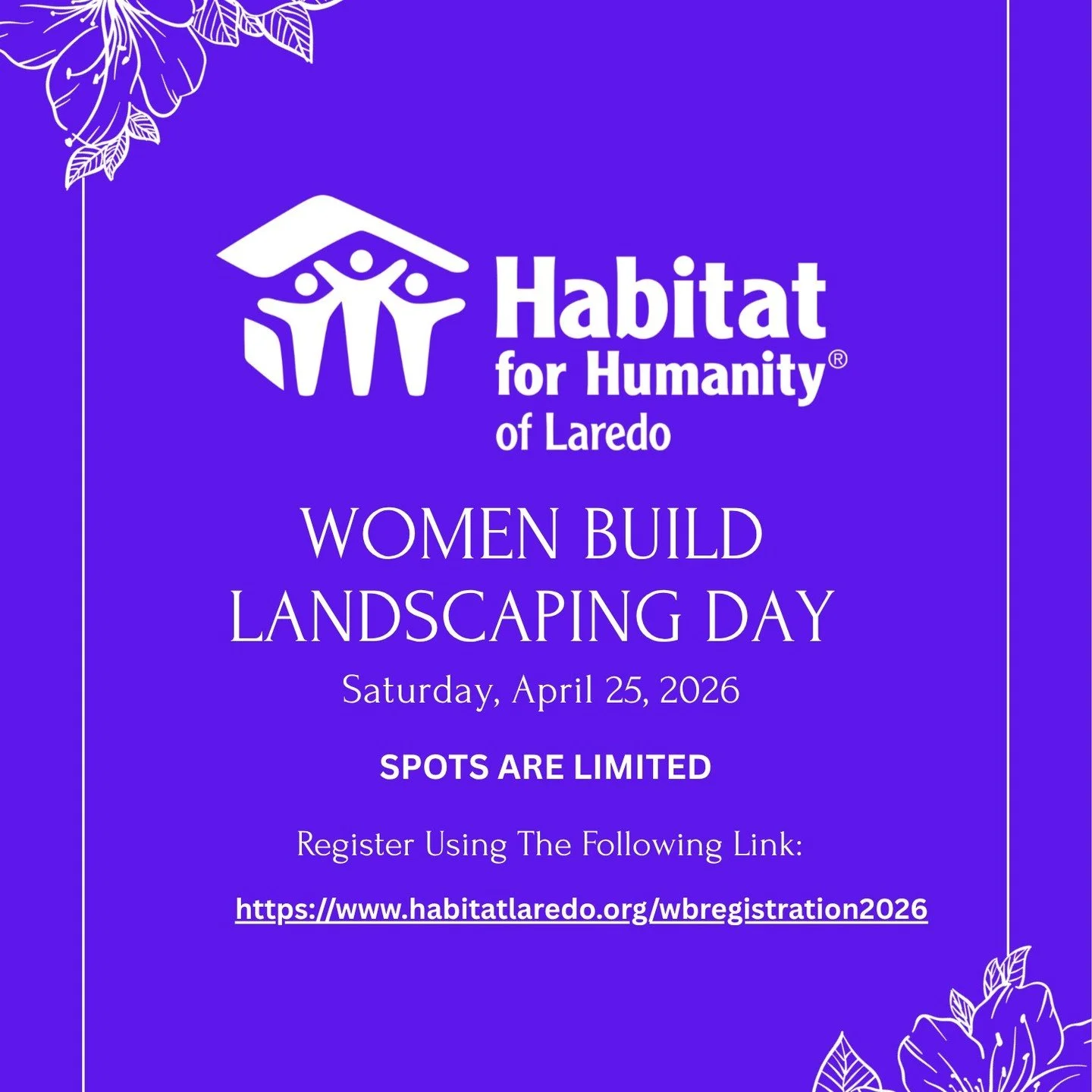 🌿 Growing Together: Women Build Landscaping Day

We&rsquo;re looking for volunteers to join us this Saturday, April 25th for a special Women Build event! Come spend the day giving back, connecting, and making a difference in our community.

Date: Sa