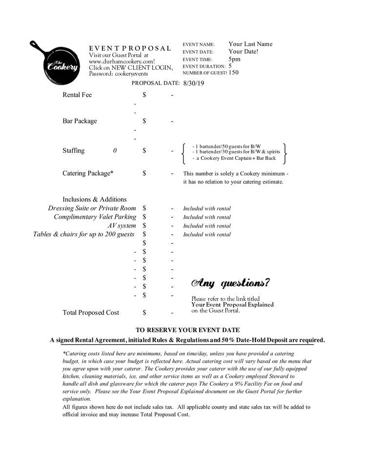 Event Proposal DocTemplates