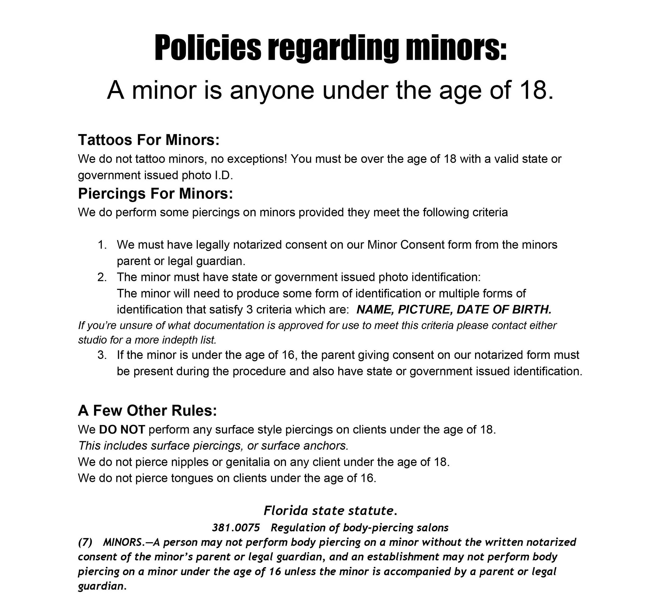 Minor Policy — NEEDFUL THINGS / PLEASURES OF THE FLESH