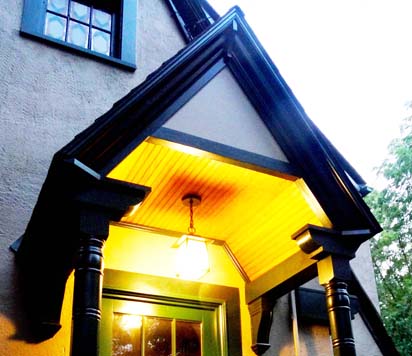 A new entrance, built in harmony, welcomes guests.