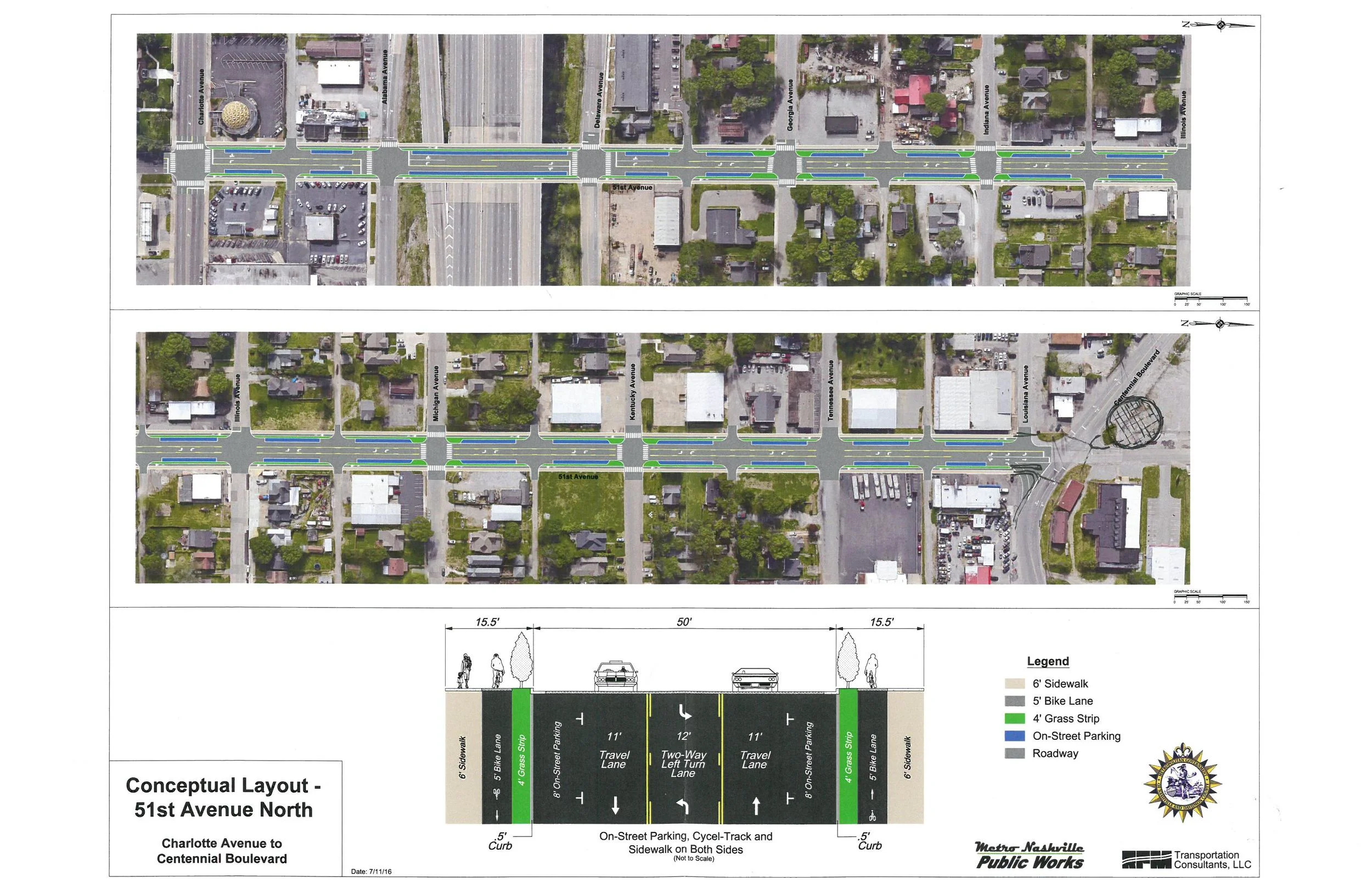 At the July Nations Neighborhood Meeting a road diet was announced by council woman Mary Carolyn Roberts . It shows a plan similar to one TURBO tackled back in 2014. We are happy to have facilitated a conversation that has brought such progress!