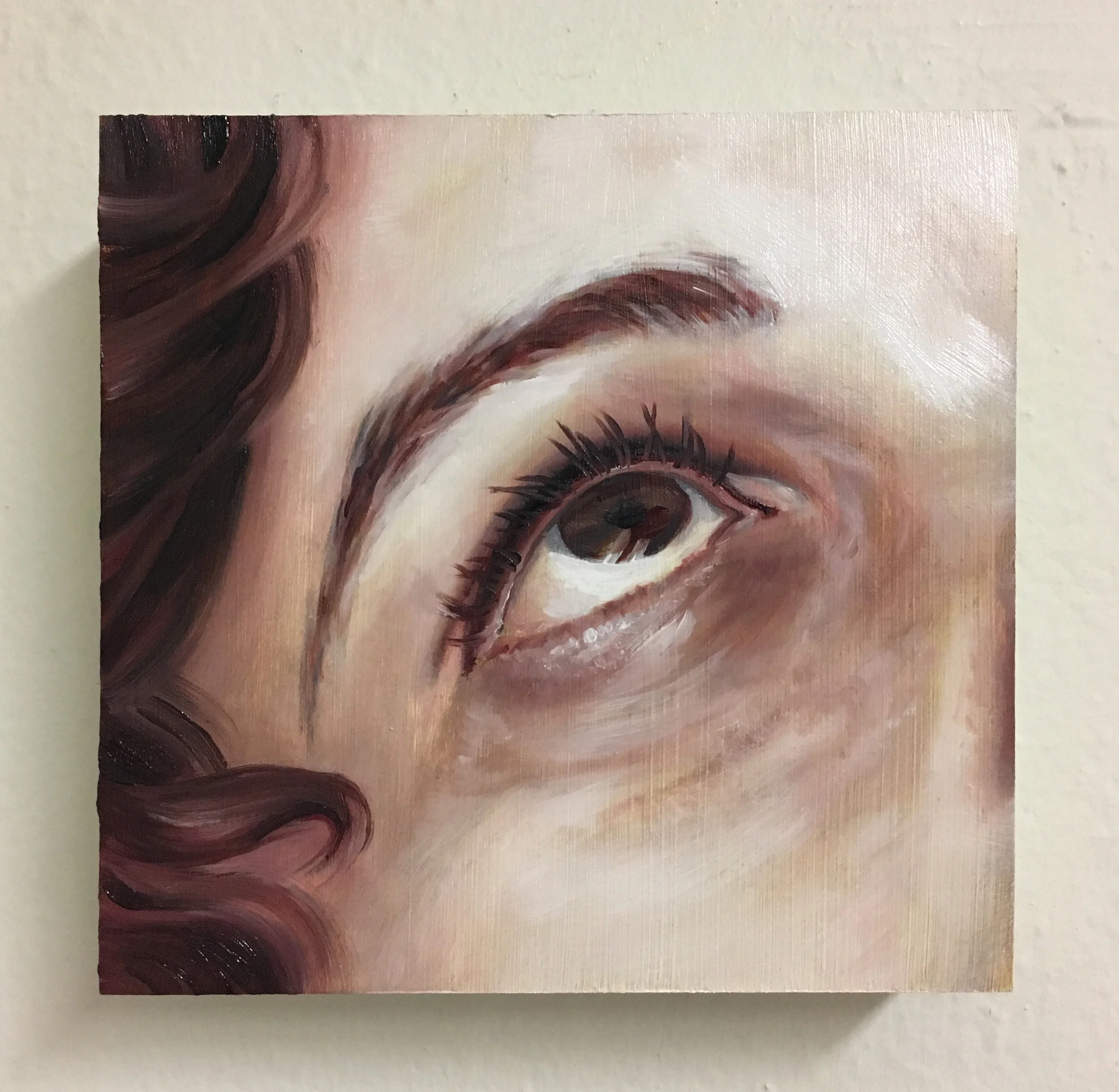 Glimpse, Oil on wood, 6x6 inches Sold
