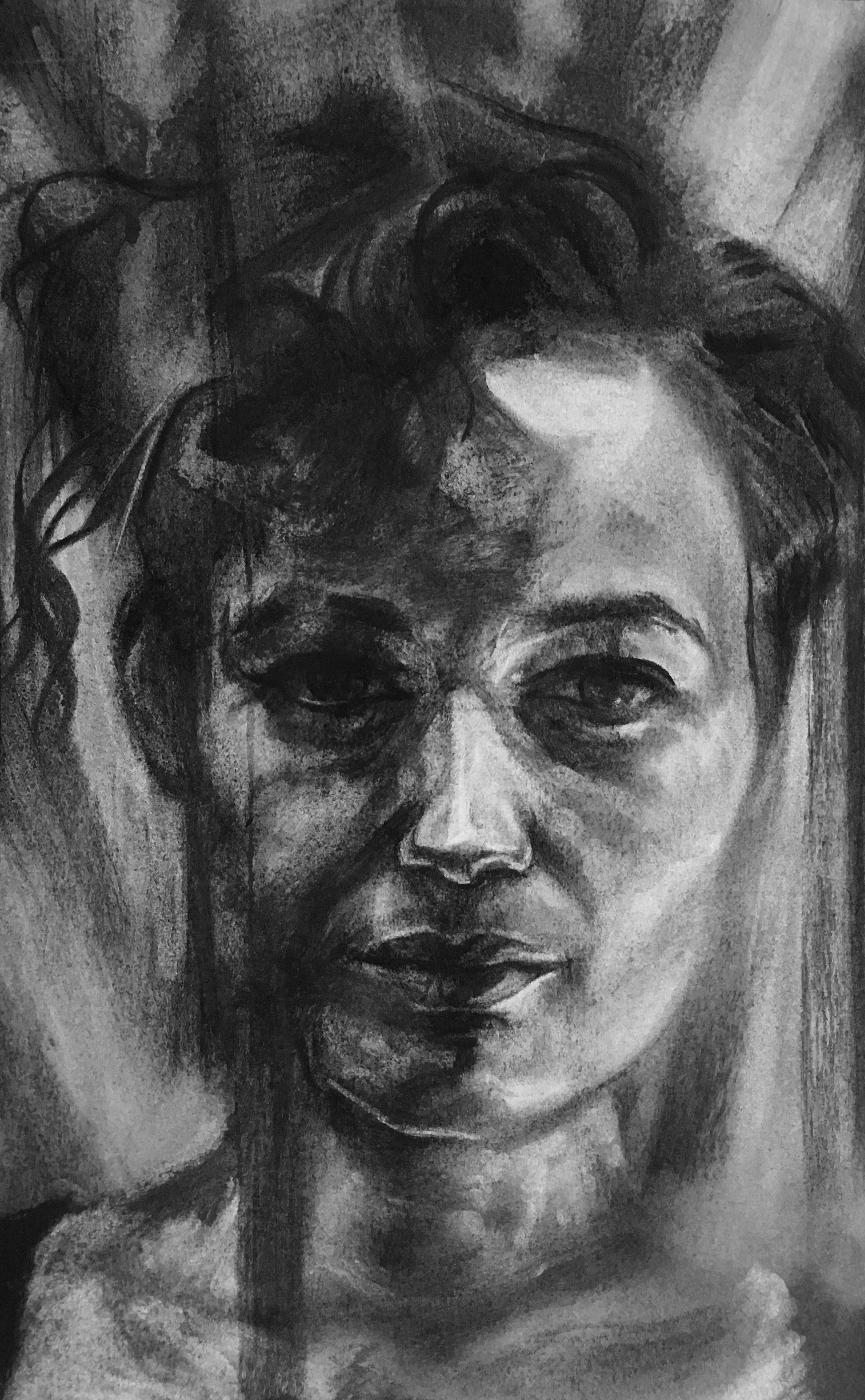 Pierce, Charcoal on paper, 20x13 inches