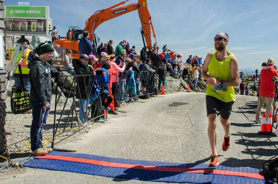 Probably looking at the third place female who nipped me at the end. Photo: Joe Viger