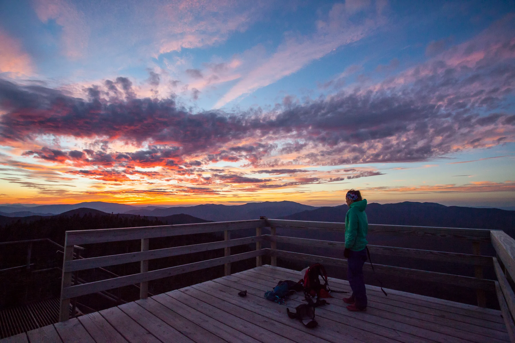 Mount Carrigain Fire Tower Sunset.