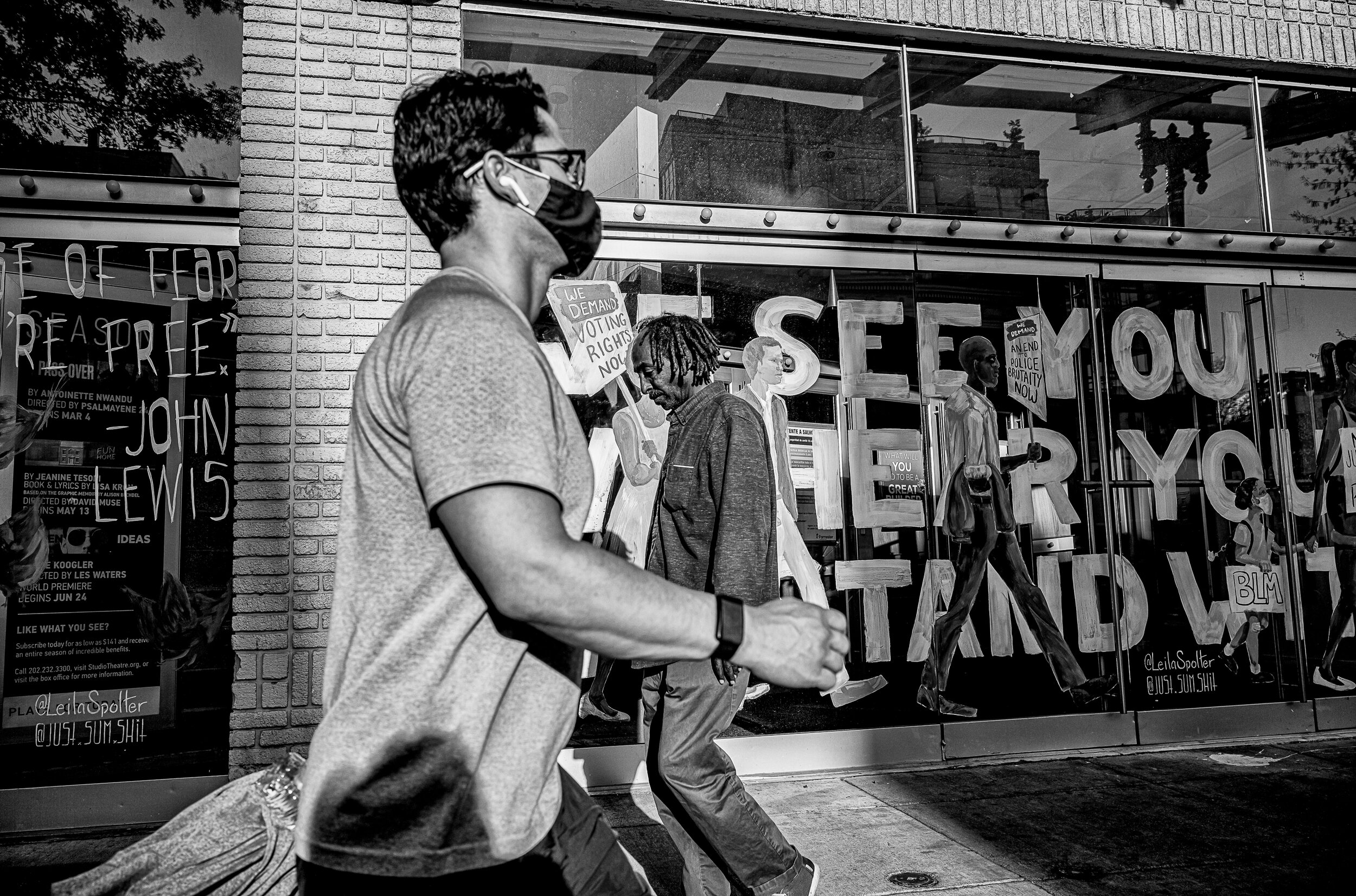 On April 20th, in a courtroom in Minneapolis, Derek Chauvin was convicted of the murder of George Floyd. I went over to 14th Street to see how folks were reacting to the news, but people were just going about their business. 14th Street, NW. Apr