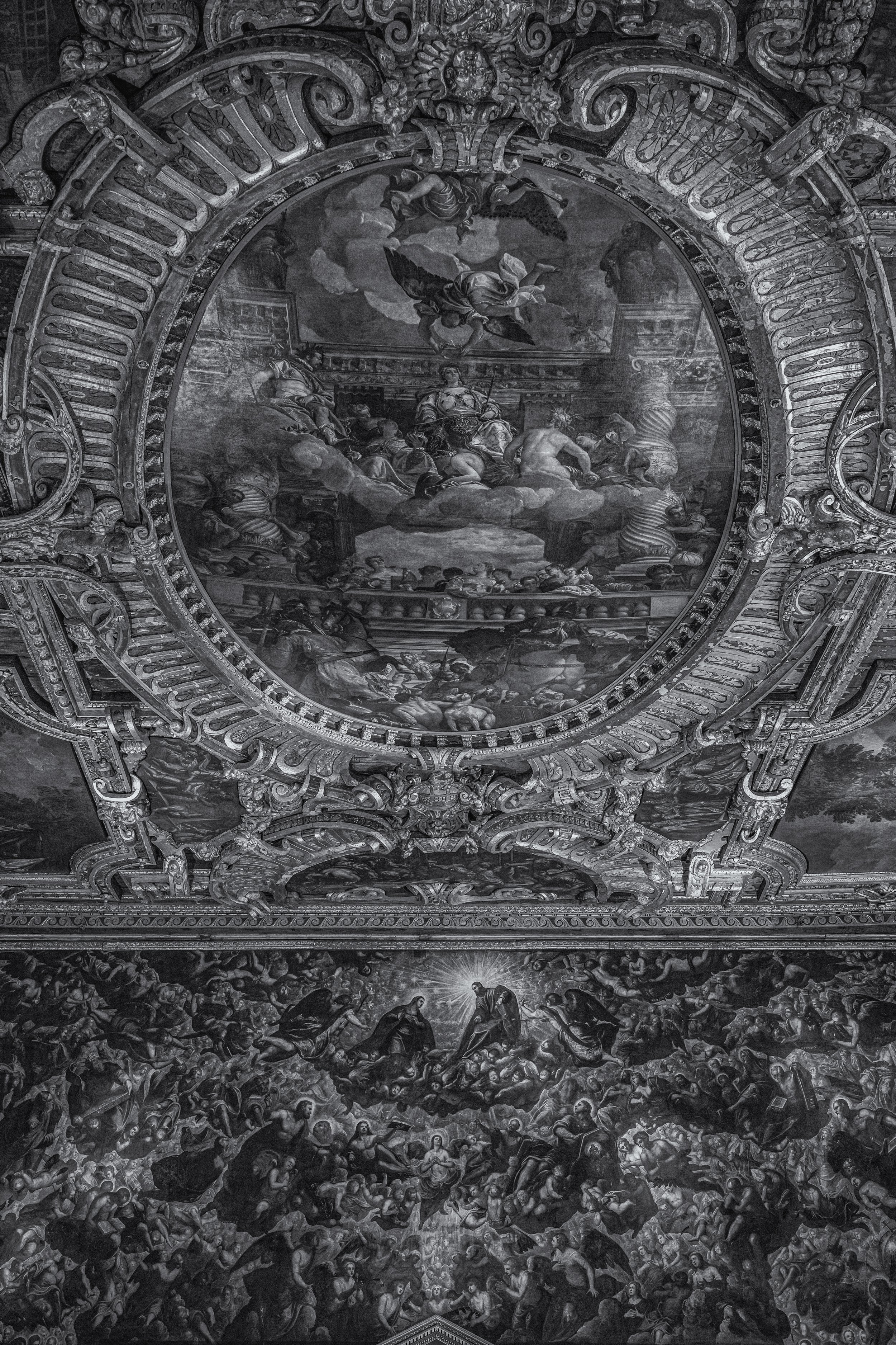 Tintoretto and son’s collaboration on the distant wall and the ceiling above.