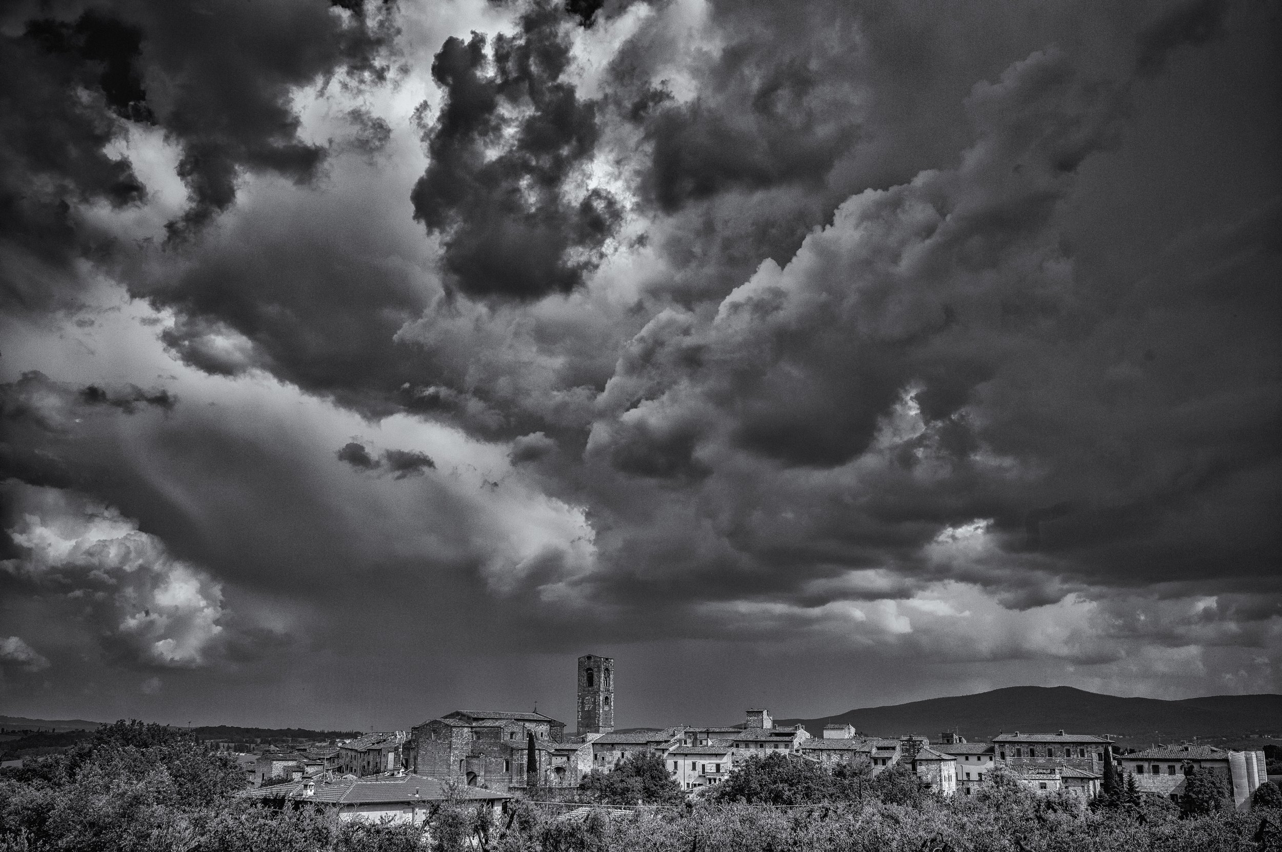 Storm over Val d’Elsa, Tuscany.
