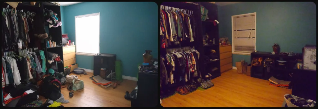 Before (left) and After (right) - Closet 1