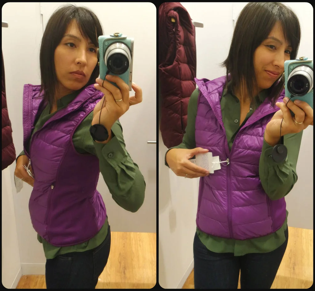 Lightweight down vest, small.