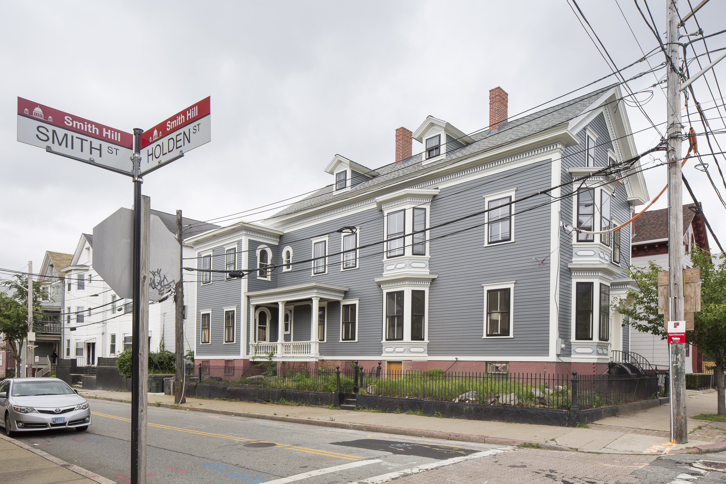 Corner of Holden and Smith Streets, after exterior renovations.