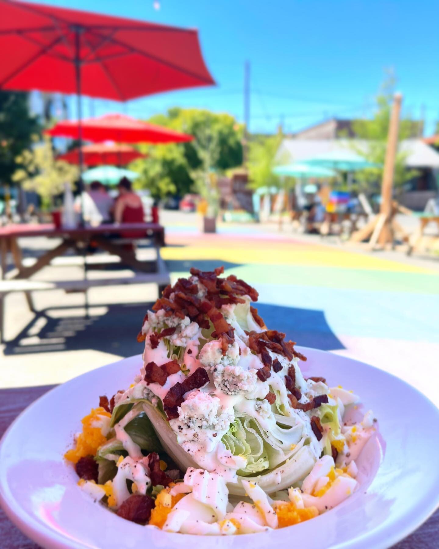 🚨NEW SALAD ALERT🚨
Iceberg Wedge Salad with egg, bacon, ranch dressing and bleu cheese crumbles. 
Big day over here on #rainbowroadpdx!