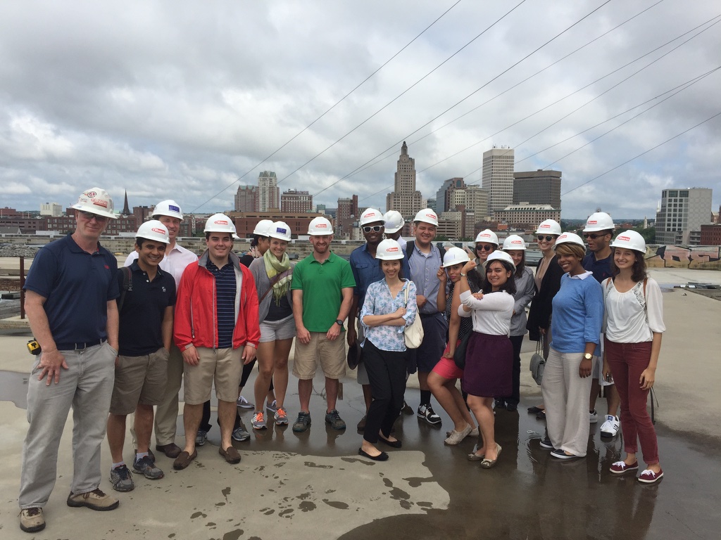 2015 Interns on the rooftop of CV's development site in Providence.