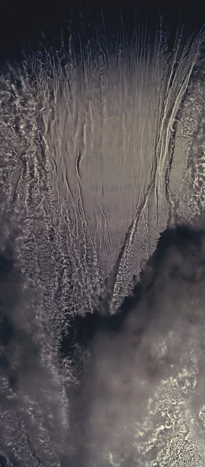 Image © Susan Derges. Eden 5 . From the series: Eden & The Observer. Lambda print. 40 X 95 inches, 2004. Courtesy of Danziger Gallery and Susan Derges.