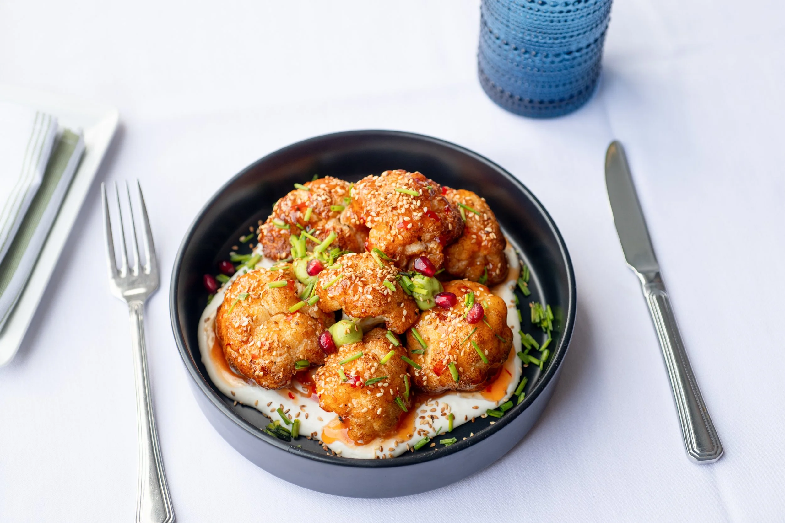  Cauliflower bites Mediterranean menu photography 