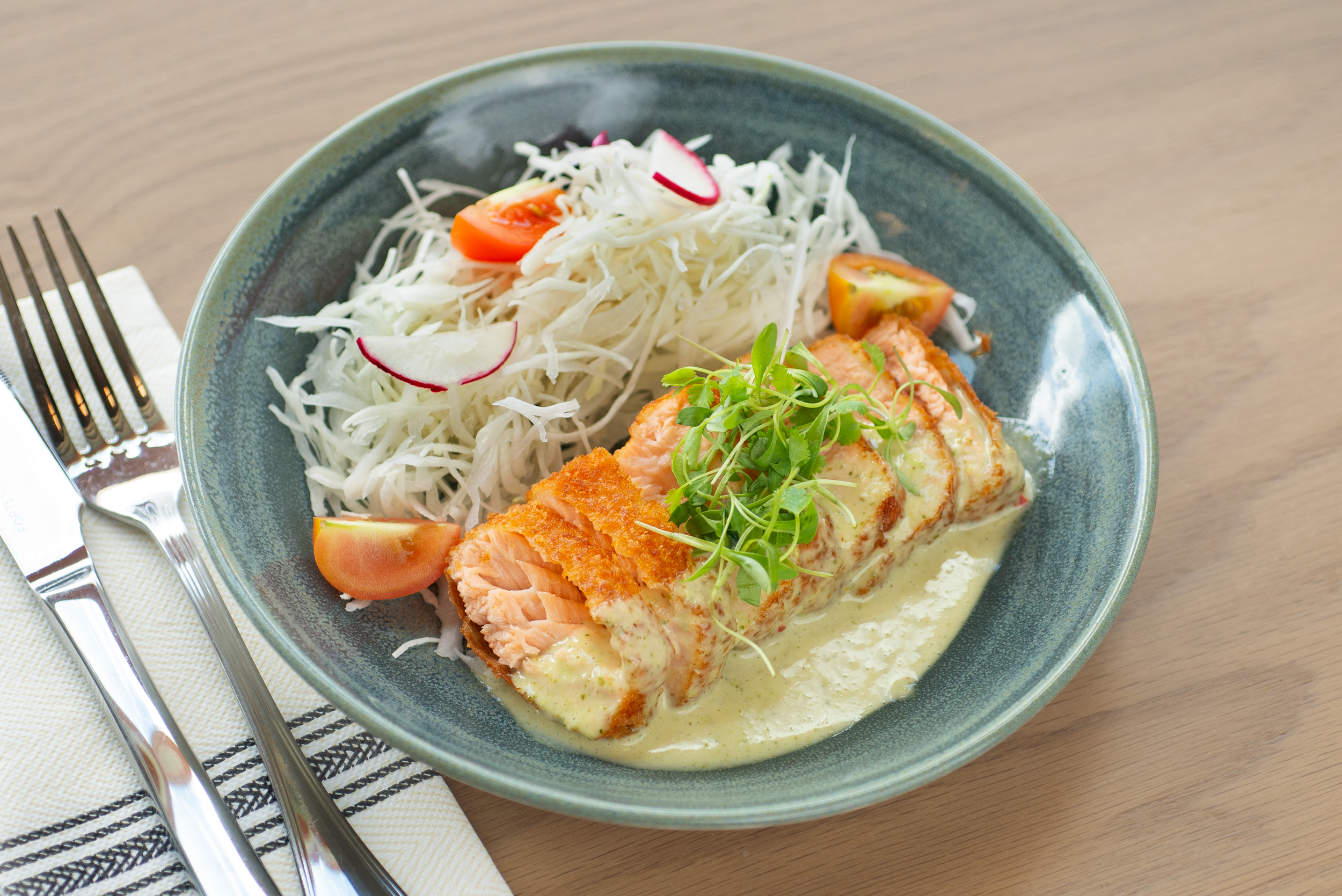  Thai salmon katsu menu photography 