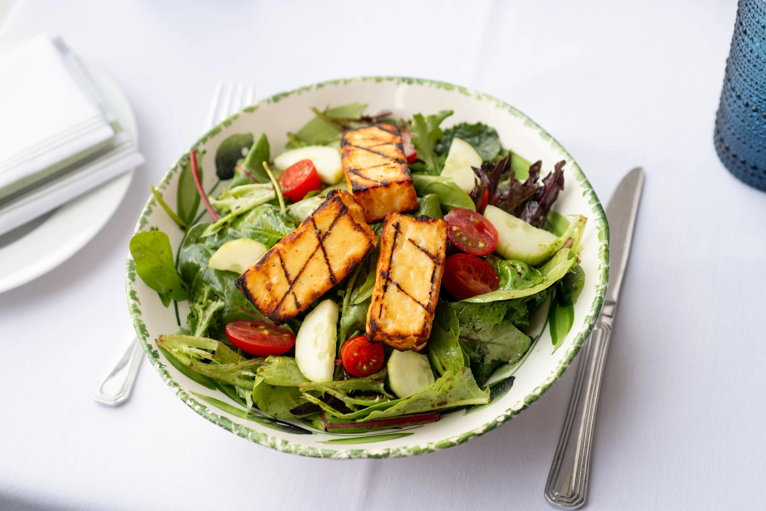  Halloumi salad Mediterranean food photography 