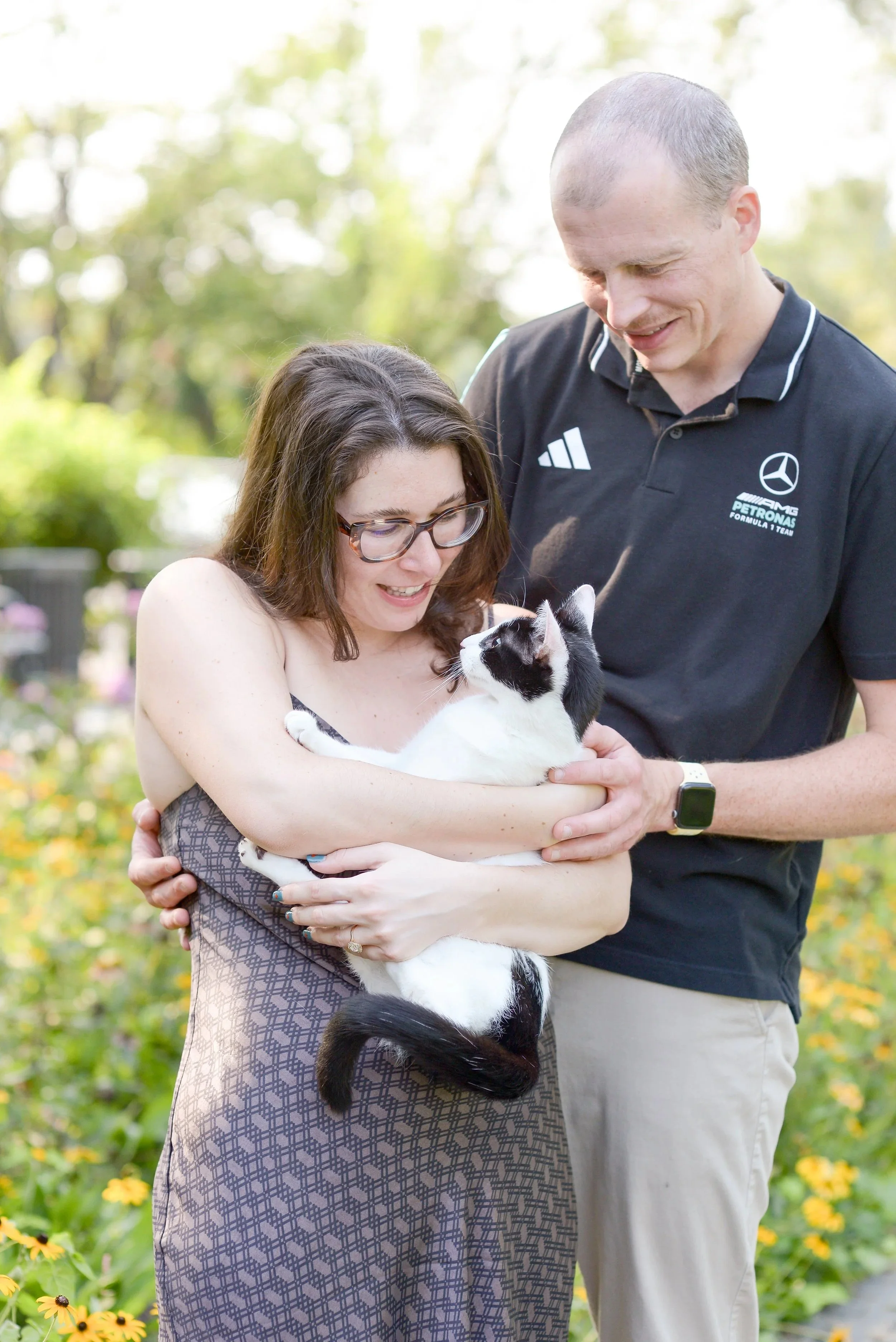  Engagement photos with kitty at the Georgetown waterfront Washington DC 