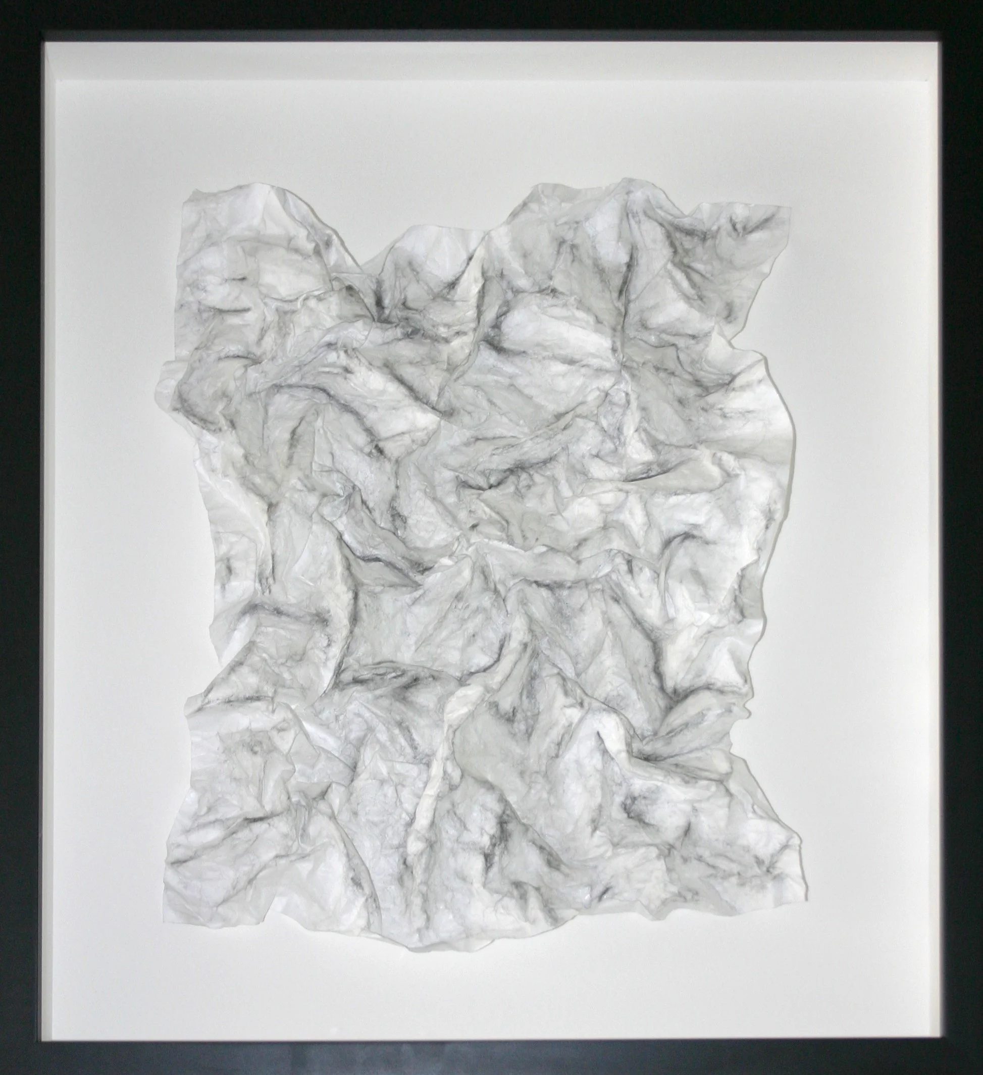Kelly Moeykens_Peaks and Valleys_Tyvek, Graphite sculputre, 21.5 x 26_1000 .jpg