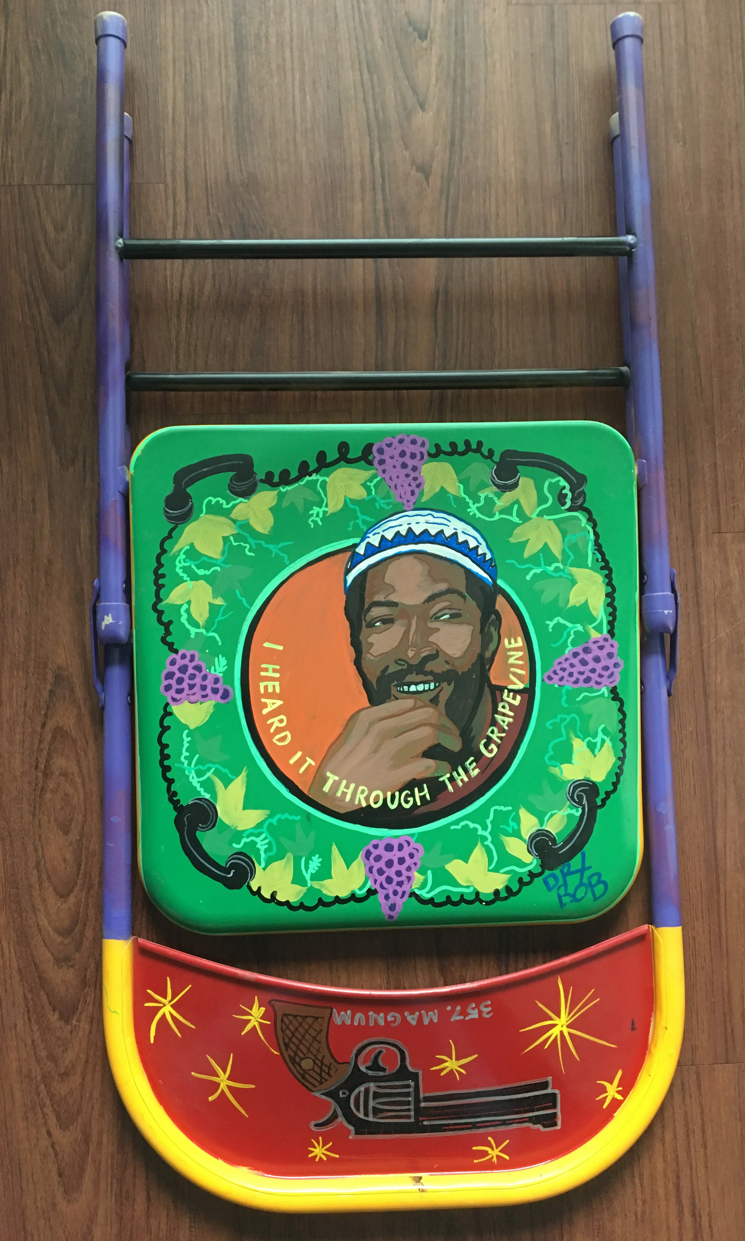 GalleryOonH-Dr Bob-Marvin Gaye-2015-Acrylic on metal chair-35x16-2800.jpg
