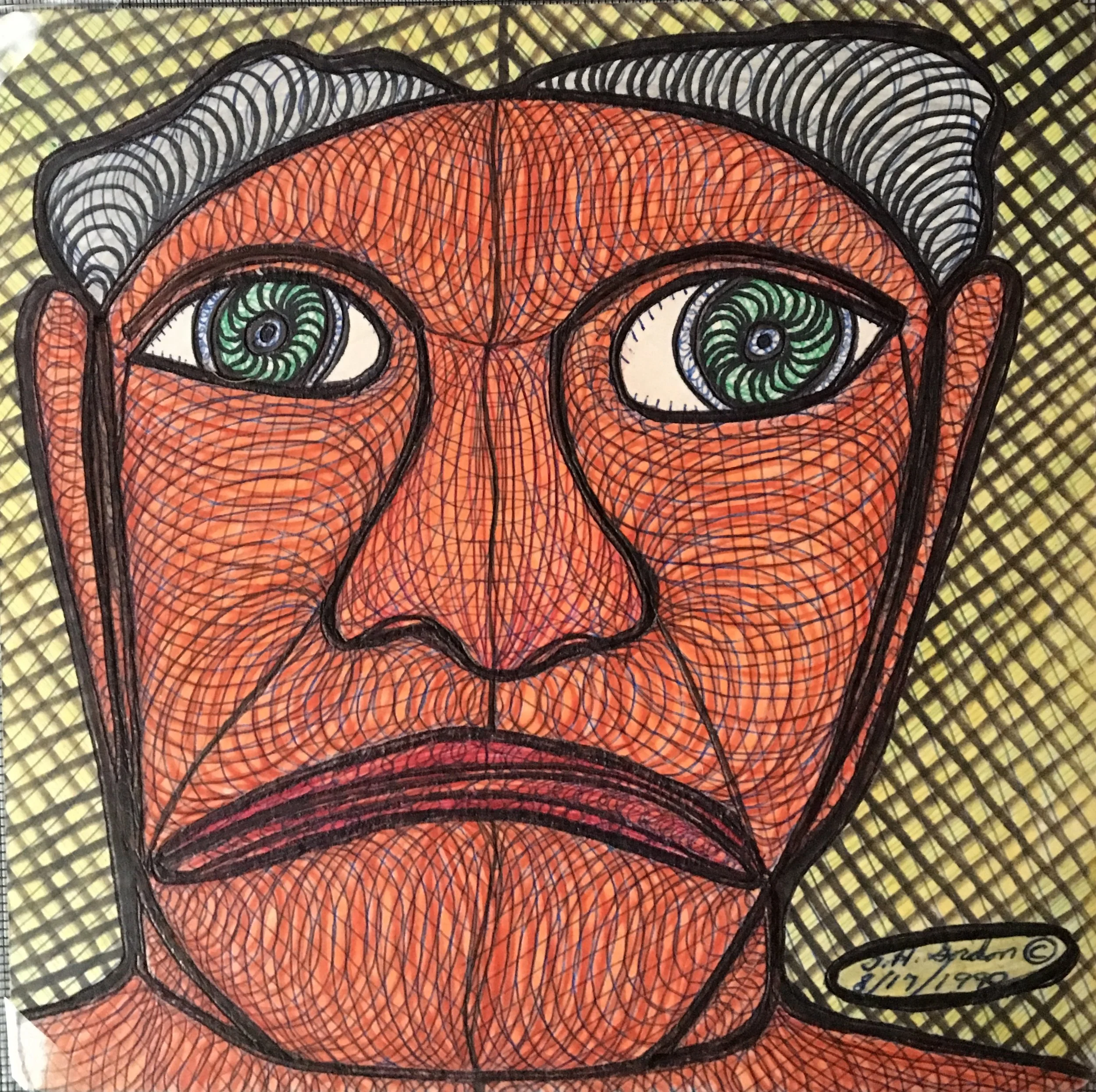 GalleryOonH-Ted Gordon-Ex Pug-1990-Pen and marker on posterboard-9.5x9.5-850.jpg