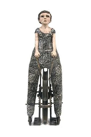Zenith Gallery-Elissa Farrow-Savos-Time to Take the Wheel-2017-Polymer clay and found objects-27h x 15w x 9d- $2,200.jpg