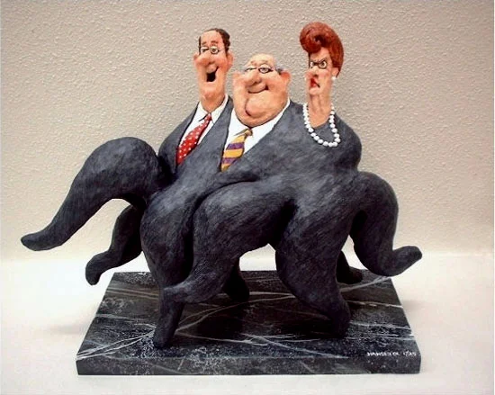 Zenith Gallery-Stephen Hansen-The Committee-2009-Painted cast resin-11 h x 12 w x 6d-$900.jpg