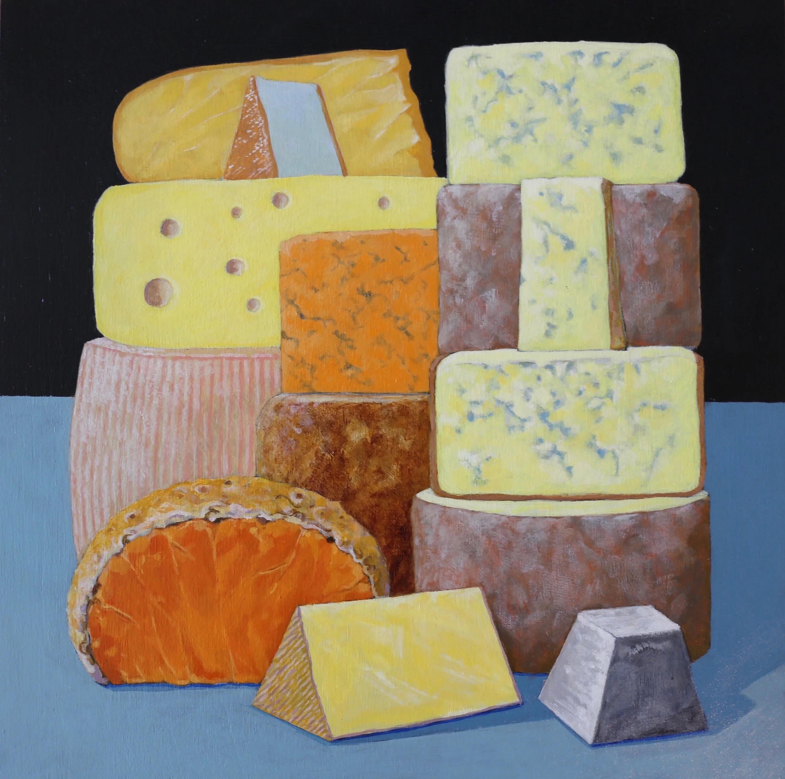 Gale Wallar_Mimolette and Valencay_2017_Acrylic on panel_12_ x 12__$600.jpg