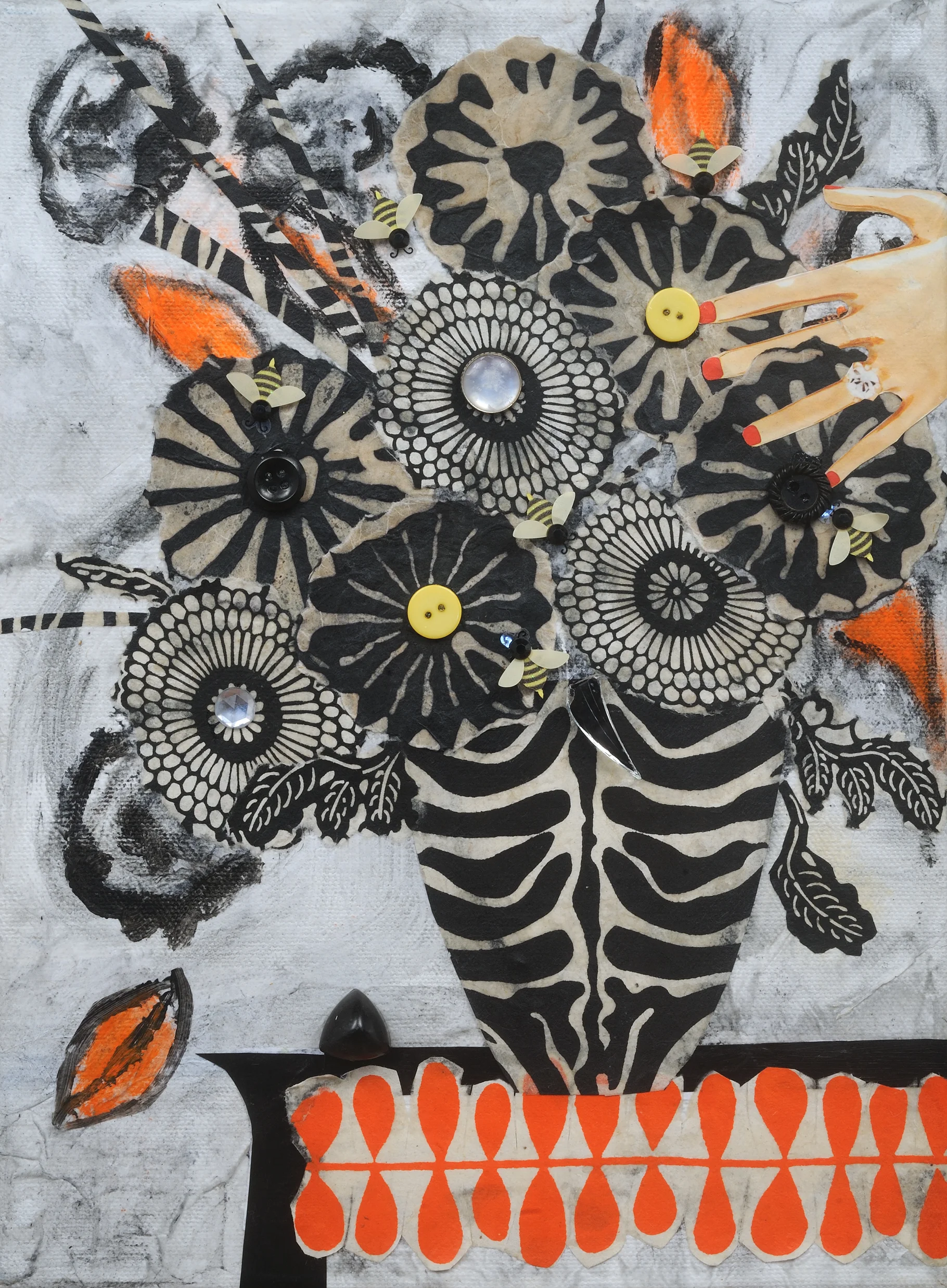Jill Brantley_Bee Careful_2017_Mixed media collage_14_ x 11__$395.jpg